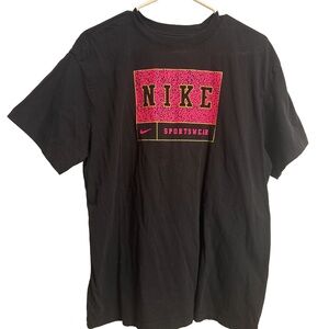 Nike Black Tee with Pink Accents
